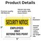 Signmission Employees Only Beyond This Point OSHA Security Notice Sign, Vinyl Decal, 5in W x 3.5in L, 2PK OS-2PACK-SN-D-35-L-11535 - alternate 3